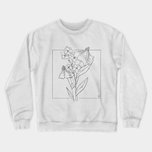 B&W Floral Piece Crewneck Sweatshirt by SJ Design